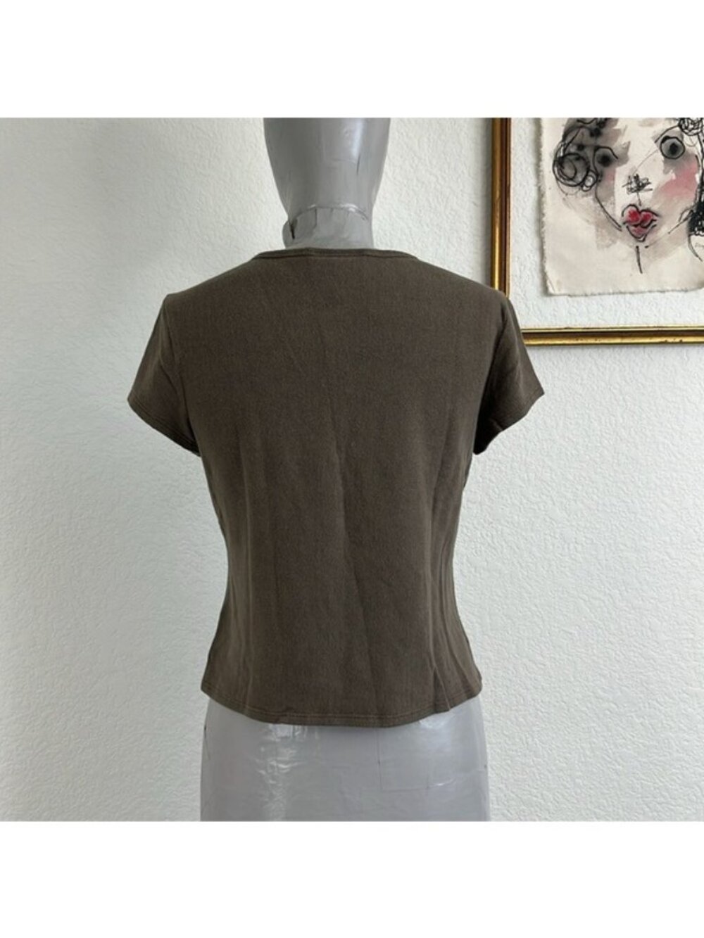 Reformation Ribbed Scoop Neck Short Sleeve T Shirt - Picture 4 of 7
